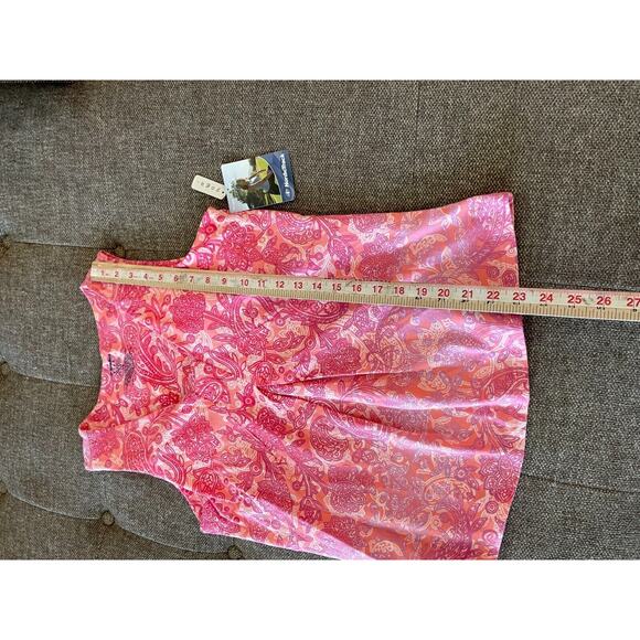 NordicTrack athletic racer back LARGE new build in bra floral yoga pink orange - Picture 8 of 14